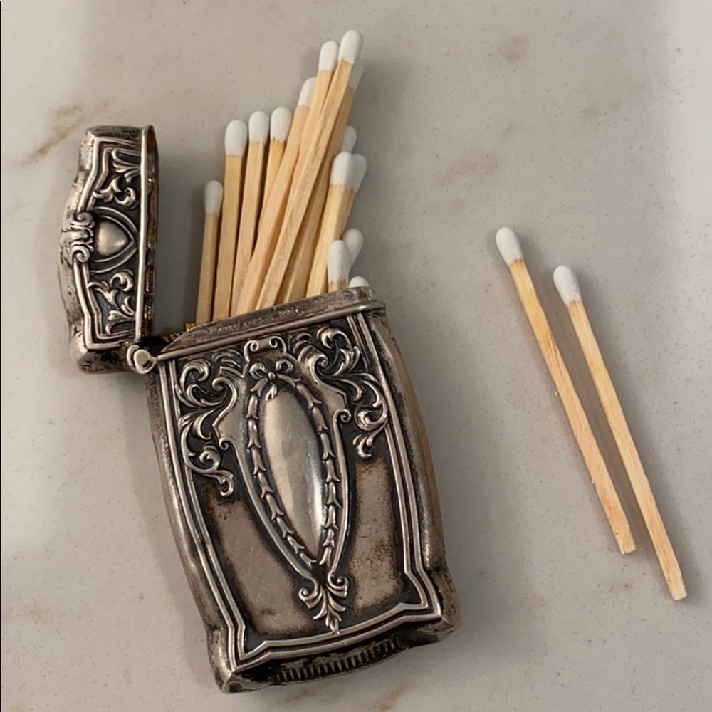 ESTATE Sterling Silver “Vesta” match holder